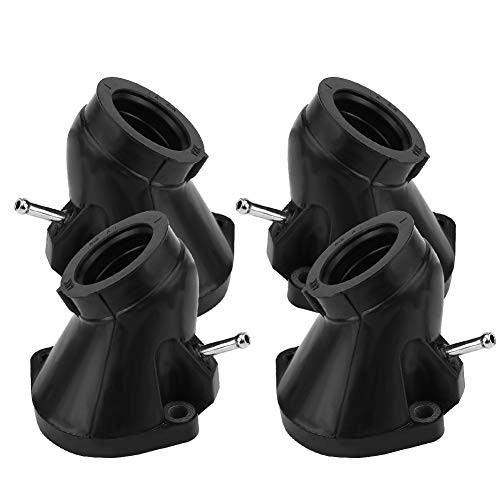 KIMISS 4Pcs Motorcycle Carb Carburetor Intake Manifold Boot Joint Black for YAMAHA XVZ1300