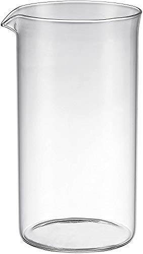 French Press Replacement Glass Beaker - Universal Heat Resistant Borosilicate Glass Carafe with Precise Scale Line for French Press Coffee Maker BY QUQIYSO (1000 ml / 34 oz / 8 cup carafe)