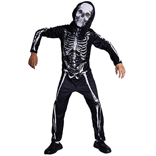 PGOND Kid's Skeleton Ghost Halloween Costume (10-12) Black