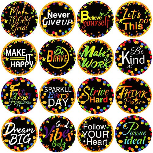 160 Pieces Confetti Positive Sayings Accents Confetti Accents Removable Confetti Stickers for Classroom Bulletin Board Decoration (Black, 5 cm)