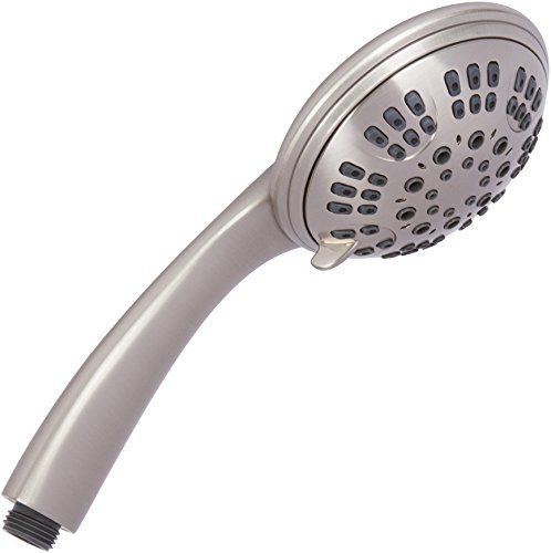 6 Function Luxury Handheld Shower Head - Adjustable High Pressure Rainfall Spray With Removable Hand Held Rain Showerhead For The Bathroom - Brushed Nickel