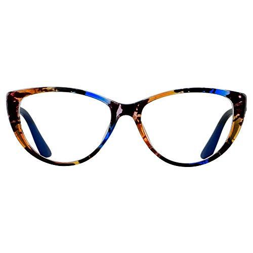 Blue Light Blocking Glasses Women Bluelight Blocker Computer Cateye Clear Cat Eye Eyeglasses Frame Pattern ANDWOOD