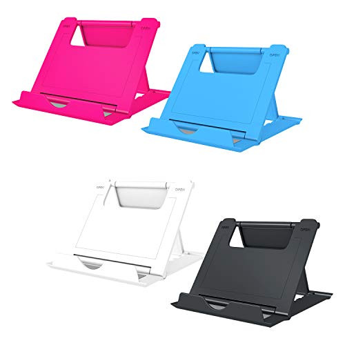 Elimoons Phone Stand, 4 Pack Cell Phone Stand, Universal Foldable Tablet Stand Multi-Angle Pocket Desktop Holder Cradle Compatible Phone XR XS Max X/11/8/7 Plus/7/6s/6/5, Tablets