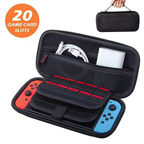 Carry Case Compatible with Nintendo Switch Protective Hard Shell Travel Carrying Case Pouch with 20 Games Cartridges for Nintendo Switch Console & Accessories