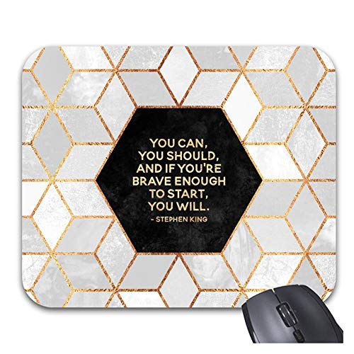 Mouse Pads Modern Gold Gray Marble Geometric Squares Non-Slip Rubber Gaming Mouse Mat Desk Accessories & Workspace Organizers