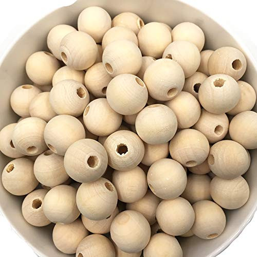 Natural Wood Beads, 200Pcs 16mm Round Ball Wood Spacer Beads Rustic Country Beads Wooden Loose Beads for DIY Jewelry Making Natural Wood Beads, 200Pcs 16mm Round Ball Wood Spacer Beads Rustic Country Beads Wooden Loose Beads for DIY Jewelry Making