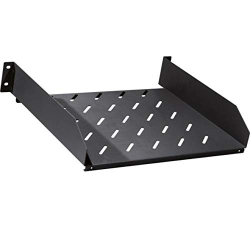 3AbestBuy 2U 19" Server Rack Mount Shelf - Depth 14" (350mm) SPCC Cold Rolled Steel - Vented Rack Shelf - Cantilever Shelf