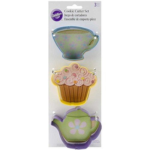 Wilton Tea Party Colored Metal Cutter Set, 3-Piece