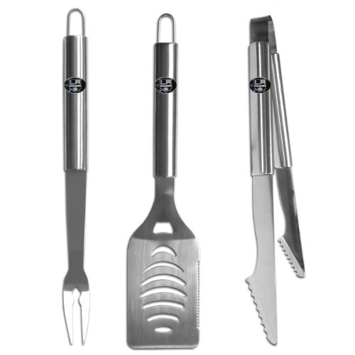 NHL Los Angeles Kings Stainless Steel 3 Piece BBQ Tool Set NHL Los Angeles Kings Stainless Steel 3 Piece BBQ Tool Set