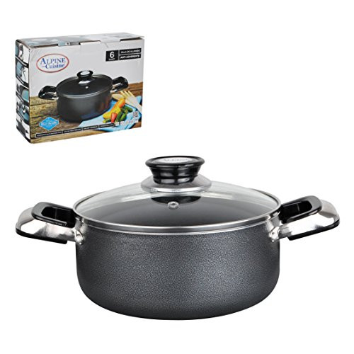 Aramco Alpine Gourmet Aluminum Non-Stick Coating Dutch Oven, 2 quart, Silver/Gray