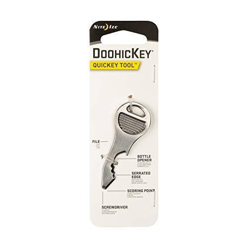 Nite Ize KCT1010-1088 DoohicKey QuicKey Stainless-Steel 5-in-1 Keychain Multi Tool with Key Hole Attachment