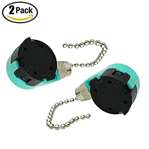2PCS Ceiling Fan Switch Pull Chain Control ZE-268S6 ZE-208S6 3 Speed 4 wire Speed Control Switch Ceiling Fan Replacement Speed Control Switch (Nickel)