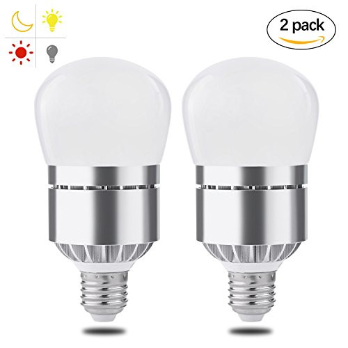 Witshine 2 Pack Dusk Till Dawn Light Bulb, 100W Equivalent E26 Photo Sensor Light Bulb with Auto on/off, Indoor/Outdoor Lighting Lamp for Porch, Hallway, Patio, Garage (12W Warm White)