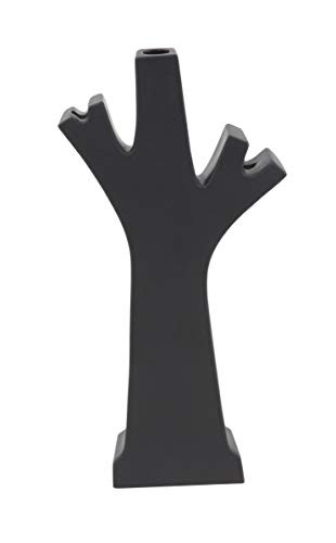 Deco 79 Modern Ceramic Tree Vase, 3" W x 14" H, Black