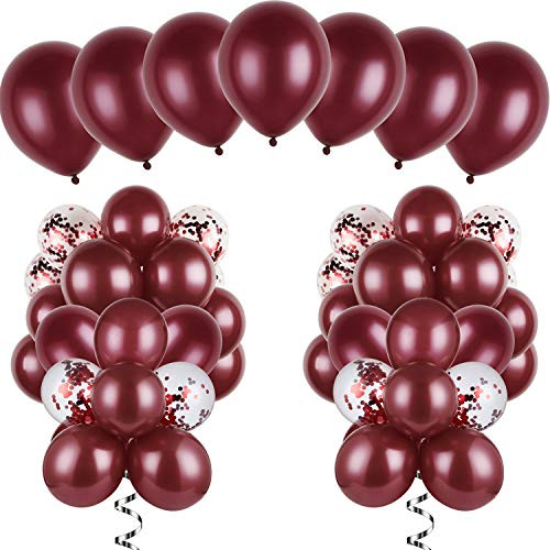 120 Pieces Burgundy Balloons Kit Latex Burgundy Balloons Confetti Balloons for Wedding Bridal Shower Birthday Party Anniversary Decoration 120 Pieces Burgundy Balloons Kit Latex Burgundy Balloons Confetti Balloons for Wedding Bridal Shower Birthday Party Anniversary Decoration