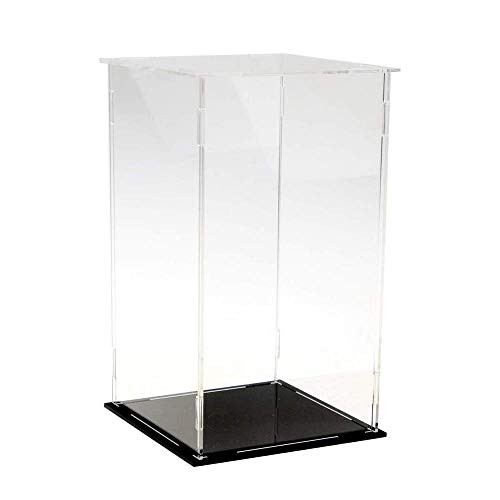 Lanscoe Clear Acrylic Display Case Countertop Box Cube Organizer Stand Dustproof Protection Showcase for Action Figures/Toys/Collectibles (25x15x35 cm; 10x6x14 inch) (Renewed)