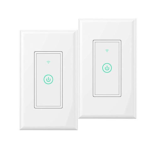 Smart-Wall-Switch Smart-WiFi-Switch, Meross Remote Control and Timer switches Compatible with Alexa/Google Assistant/IFTTT Fit for US/CA Wall Switches No Hub Needed(2 Packs)
