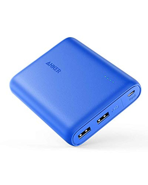 Anker PowerCore 13000 Portable Charger - Compact 13000mAh 2-Port Ultra Portable Phone Charger Power Bank with PowerIQ and VoltageBoost Technology for iPhone, iPad, Samsung Galaxy (Blue) (Renewed)