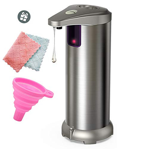 Averest Electric Soap Dispenser, Newest Infrared Automatic Soap Dispenser, Stainless Steel Touchless Auto Hand Soap Dispenser with Waterproof Base for Bathroom Kitchen Hotel Restaurant.