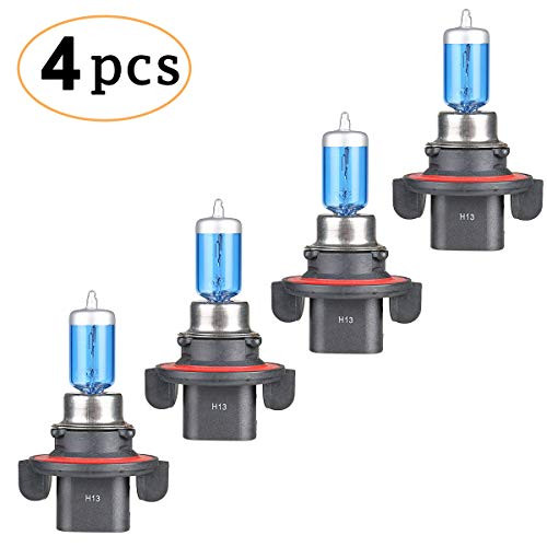 CK FORMULA (4 Pieces) H13 9008 Halogen Headlight Bulbs (Low and High Beam) 12V 100W/90W 5000K Super White