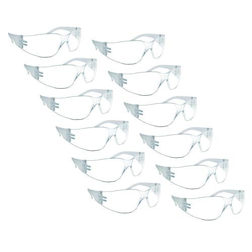 ROAR Clear Safety Glasses 12 pairs per box Eyewear Protective Glasses Safety Goggle Airsoft Goggle, Strong Impact Resistant Lens for Laboratory, Construction, Industrial Safety, Craft
