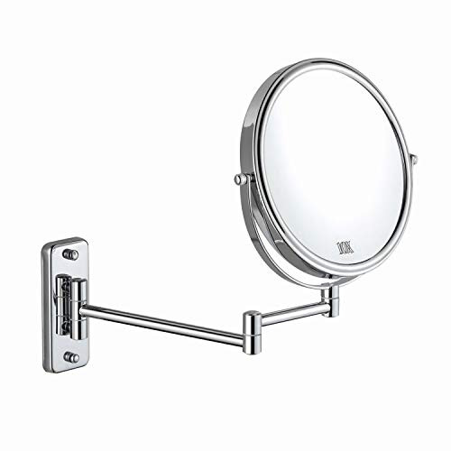 DECLUTTR 8'' Wall Mounted Makeup Mirror - 10x Magnifying Vanity Mirror Two-Sided Swivel Extension Bathroom Shaving Mirror, Polished Chrome Finish DECLUTTR 8'' Wall Mounted Makeup Mirror - 10x Magnifying Vanity Mirror Two-Sided Swivel Extension Bathroom Shaving Mirror, Polished Chrome Finish