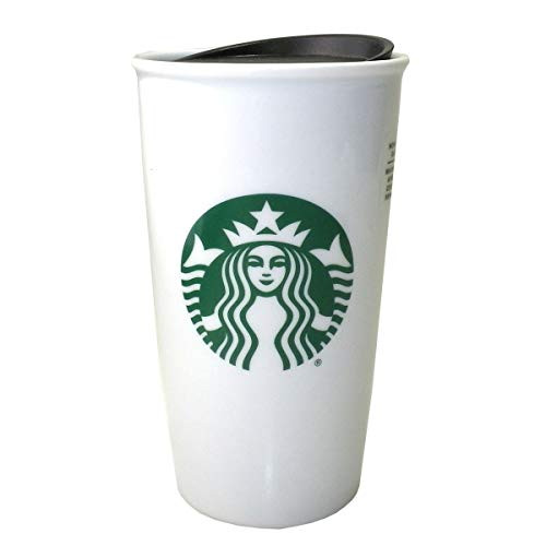 Starbucks Classic White and Green Coffee Traveler Tumbler Double Wall Ceramic Coffee Travel 12 oz Starbucks Classic White and Green Coffee Traveler Tumbler Double Wall Ceramic Coffee Travel 12 oz
