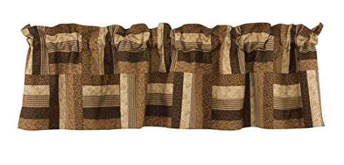 Park Designs Shade of Brown Lined Patch Valance, 60 x 14