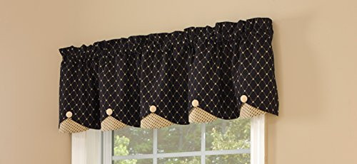 Park Designs Carrington Lined Scallop Valance, 58 x 15