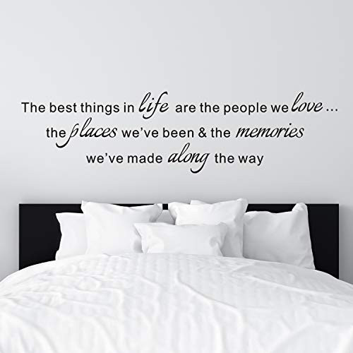 VODOE Wall Decals for Living Room, Quote Wall Decals, Family Home Couple Romantic Bedroom Inspirational Live Saying Home Art Decor Vinyl Stickers The Best Things in Life Are The People We Love 39"x10"