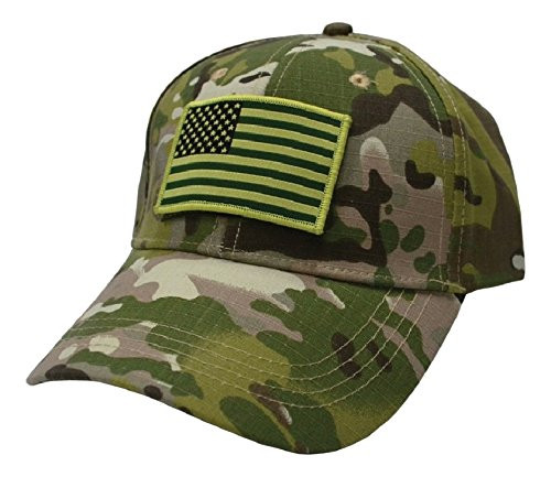 Squadron Products Multi-Camo Baseball Cap with US Flag Patch Clothing