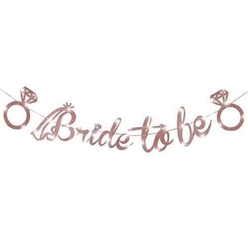 Bachelorette Party Decorations Rose Gold Glitter Bride to Be Banner Sparkling Diamond Ring Engagement Hen Party Bridal Shower Supplies