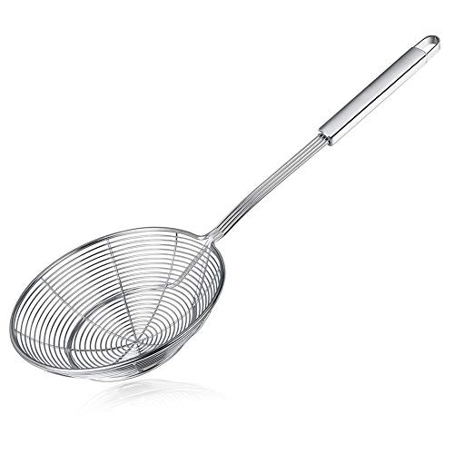 Spider Strainer Skimmer, Swify Stainless Steel Asian Strainer Ladle Frying Spoon with Handle for Kitchen Deep Fryer, Pasta, Spaghetti, Noodle, 7 Inch Spider Strainer Skimmer, Swify Stainless Steel Asian Strainer Ladle Frying Spoon with Handle for Kitchen Deep Fryer, Pasta, Spaghetti, Noodle, 7 Inch