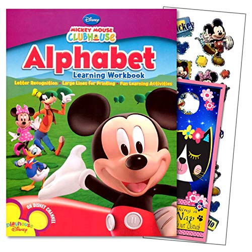 Disney Learning Educational Activity Book with Reward Stickers Bundle Includes Separately Licensed Door Hangers