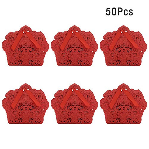 50pcs Wedding Party Favor Boxes,Luxury Lace Candy Chocolate Boxes Bags, Laser Cut Boxes,Gift Boxes With Ribbons Wedding Supplies For Wedding Bridal Shower Baby Shower Birthday Party Anniverary Red 50pcs Wedding Party Favor Boxes,Luxury Lace Candy Chocolate Boxes Bags, Laser Cut Boxes,Gift Boxes With Ribbons Wedding Supplies For Wedding Bridal Shower Baby Shower Birthday Party Anniverary Red