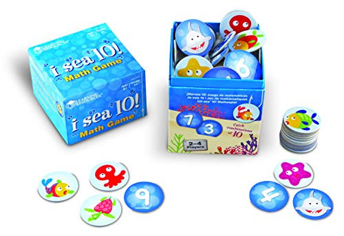Learning Resources I Sea 10! Game, Math Games, Addition and Subtraction, Homeschool & Classroom Math Games, Educational, Includes 100 Cards, Ages 6+