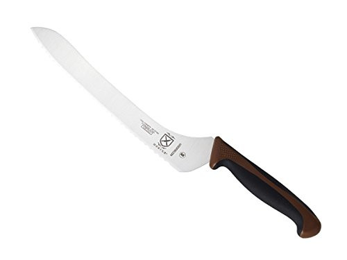 Mercer Culinary Millennia 9-Inch Offset Wavy Edge Bread Knife, Brown