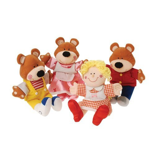 Constructive Playthings Goldilocks and The Three Bears Classic Story Puppet Set, 10-12-Inch, Set of 4