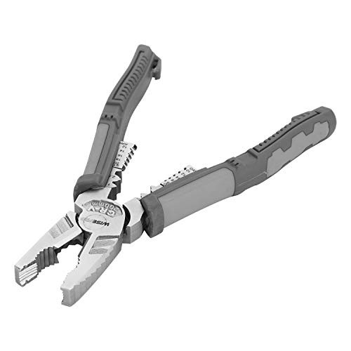 WISEPRO Combination Pliers with Wire Stripping/Crimping/Cutting,High Leverage Linemans Pliers 8 Inch 7 Kinds Multifunctional Heavy Duty Pliers