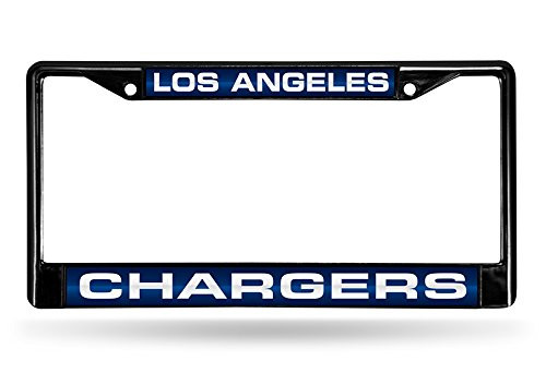 NFL Rico Industries Laser Cut Inlaid Standard Chrome License Plate Frame, Los Angeles Chargers