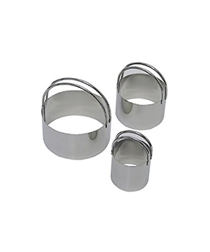 R&M International 1745 Stainless Steel Round Biscuit Cutters with Handles, Assorted Sizes, 3-Piece Set