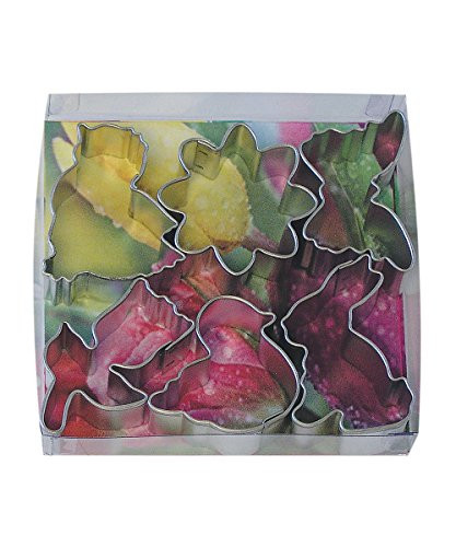 R&M International 1957/B Mini Spring Cookie Cutters, Daisy, Tulip, Bunny, Duckling, Chick, Butterfly, 6-Piece Set