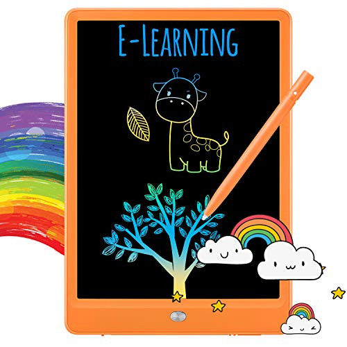 TEKFUN LCD Writing Tablet Doodle Board, 10inch Colorful Drawing Tablet Writing Pad, Girls Gifts Toys for 3 4 5 6 7 Year Old Girls Boys (Orange)