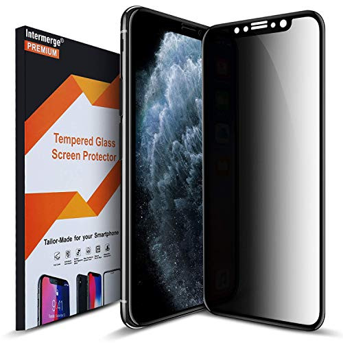 Intermerge Privacy Screen Protector for iPhone Xs X 11 pro, Premium 3D Curved Full Coverage Anti-Spy Tempered Glass Screen Protector for Apple iPhone X 2017 Xs 2018 11 Pro 2019, 5.8inch