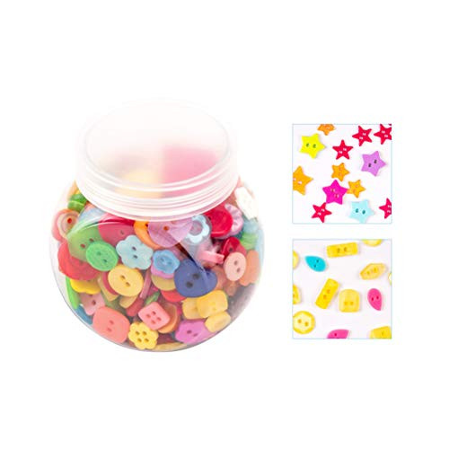 SUPVOX 400pcs Mixed Color Resin Buttons Craft for Sewing DIY Crafts Children's Manual Button Painting,DIY Handmade Ornament