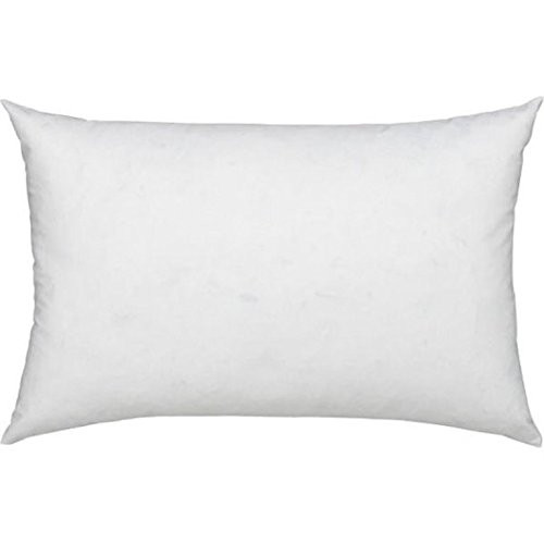 L' COZEE Premium Feather and Down Pillow Insert, Decorative Throw Stuffer Inserts, Hypoallergenic, Cotton Cover, White (10x20)