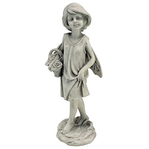 Design Toscano Rose Garden Fairy with Basket Statue,Full Color