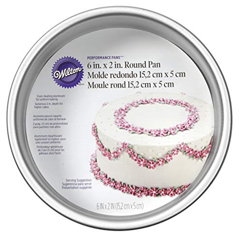 Wilton Performance Pans Aluminum Round Cake Pan, Create Delicious Cakes, Mouthwatering Quiches and More in this Durable, Even-Heating Pan, 6-Inch