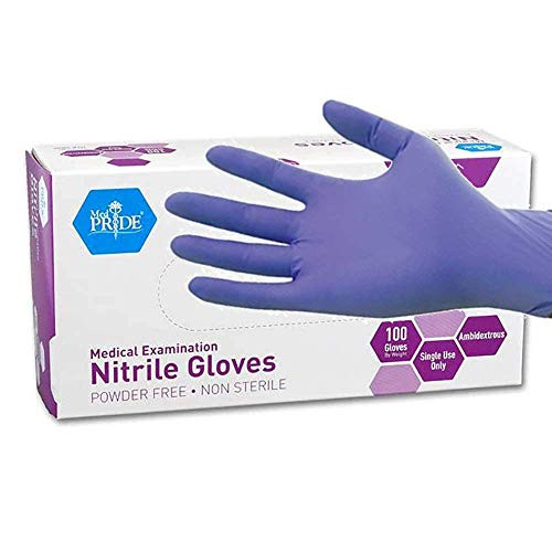 MedPride Nitrile Exam Gloves, Powder-Free, Small, Box/100 MedPride Nitrile Exam Gloves, Powder-Free, Small, Box/100