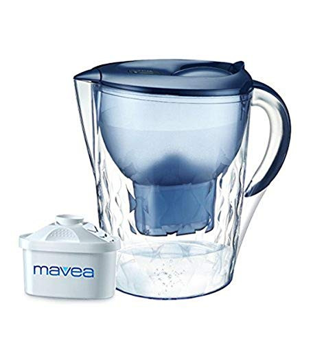 Aquavero M100359 14 Cup Water Filtration Pitcher with 1 Mavea Maxtra Filter, Everest Blue